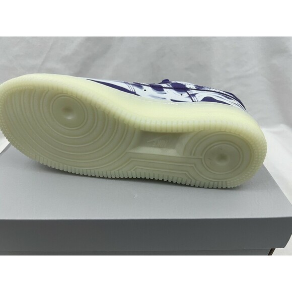 Nike Air Force 1 Low '07 QS Purple Skeleton Halloween Shoes CU8067-500 Size 5 - Picture 7 of 8